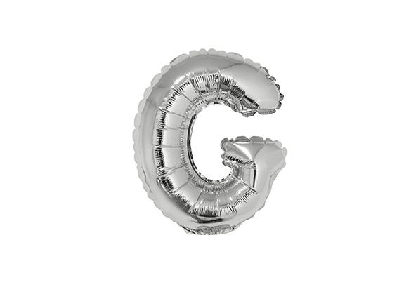 LETRA G PLATEADA DE 14 PULGADAS