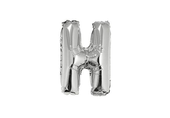 LETRA H PLATEADA DE 14 PULGADAS