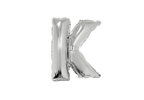 LETRA K PLATEADA DE 14 PULGADAS