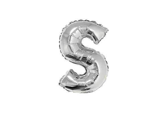 LETRA S PLATEADA DE 14 PULGADAS