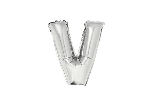 LETRA V PLATEADA DE 14 PULGADAS