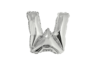 LETRA W PLATEADA DE 14 PULGADAS