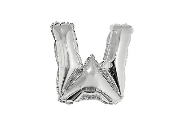 LETRA W PLATEADA DE 14 PULGADAS