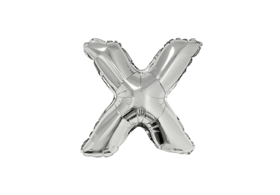 LETRA X PLATEADA DE 14 PULGADAS