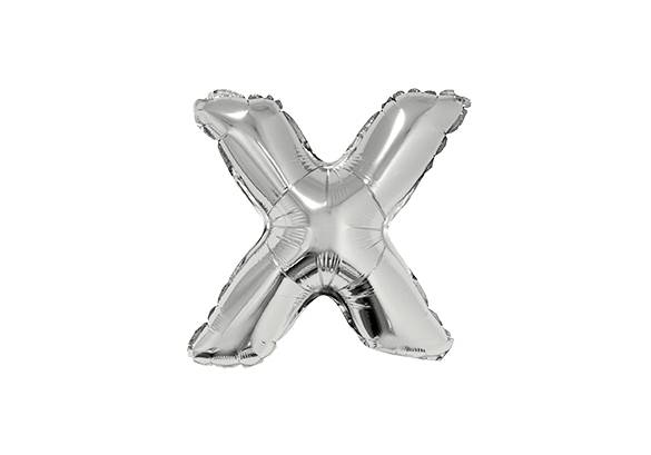 LETRA X PLATEADA DE 14 PULGADAS