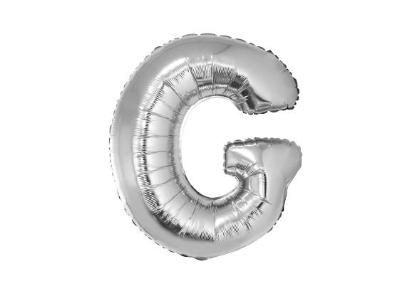 LETRA G PLATEADA DE 34 PULGADAS