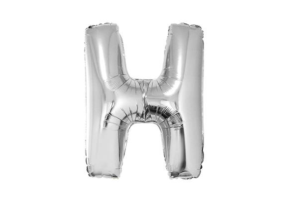 LETRA H PLATEADA DE 34 PULGADAS