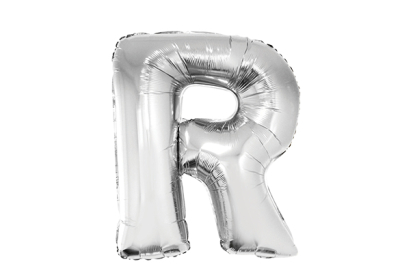 LETRA R PLATEADA DE 34 PULGADAS