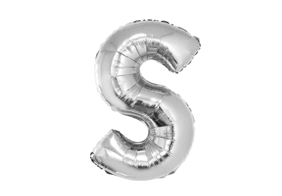 LETRA S PLATEADA DE 34 PULGADAS