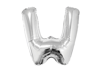 LETRA W PLATEADA DE 34 PULGADAS