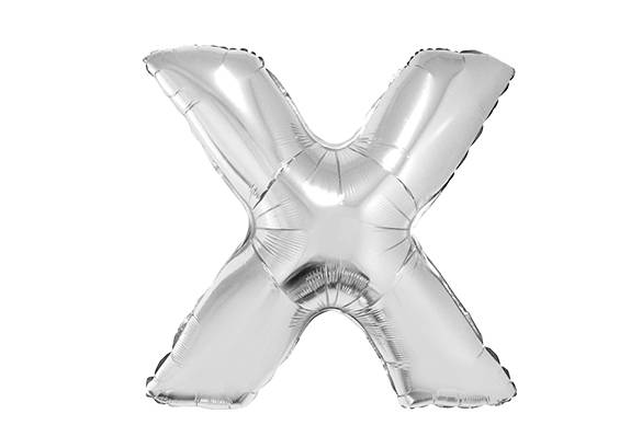 LETRA X PLATEADA DE 34 PULGADAS