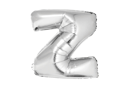 LETRA Z PLATEADA DE 34 PULGADAS