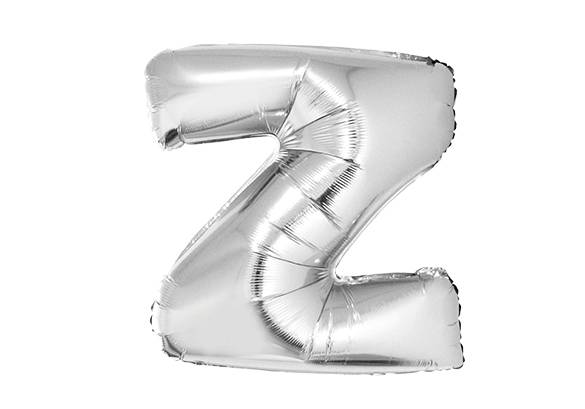 LETRA Z PLATEADA DE 34 PULGADAS