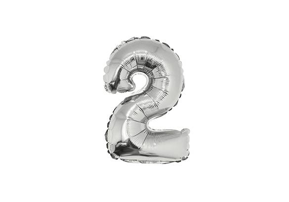 NUMERO 2 PLATEADO DE 14 PULGADAS