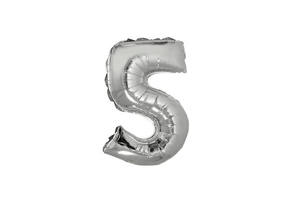 NUMERO 5 PLATEADO DE 14 PULGADAS