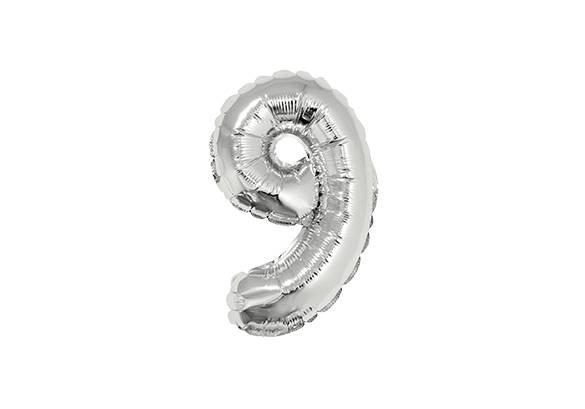 NUMERO 9 PLATEADO DE 14 PULGADAS