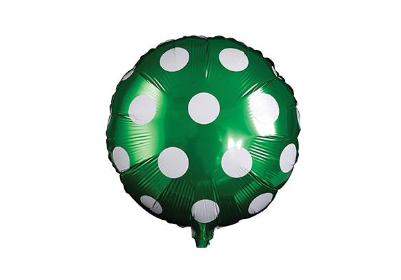 REDONDO VERDE CON LUNARES BLANCOS - 18 PULGADAS