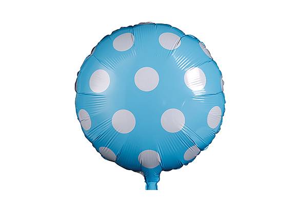 REDONDO AZUL CON LUNARES BLANCOS - 18 PULGADAS