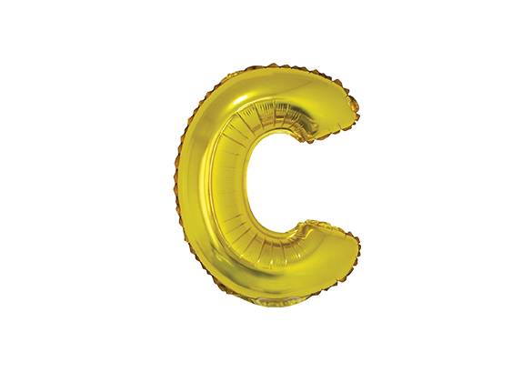 LETRA C DORADA DE 14 PULGADAS