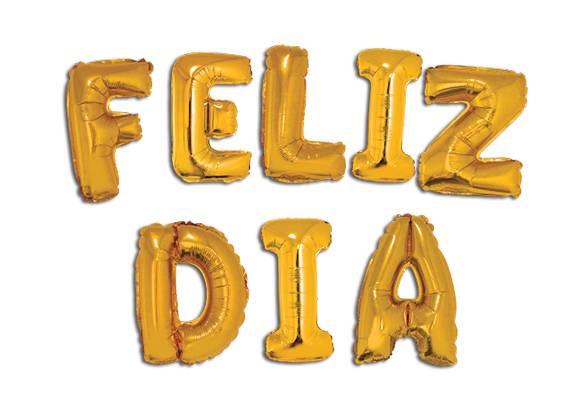 FELIZ DIA DORADO - 14 PULGADAS