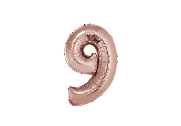 NUMERO 9 ROSA GOLD DE 16 PULGADAS