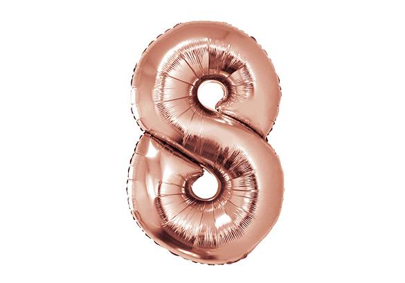 NUMERO 8 ROSA GOLD DE 34 PULGADAS