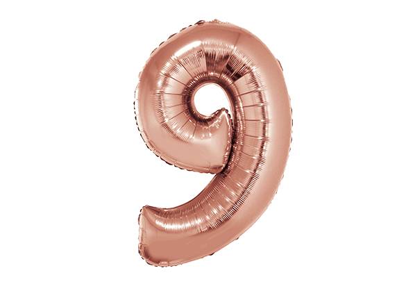 NUMERO 9 ROSA GOLD DE 34 PULGADAS