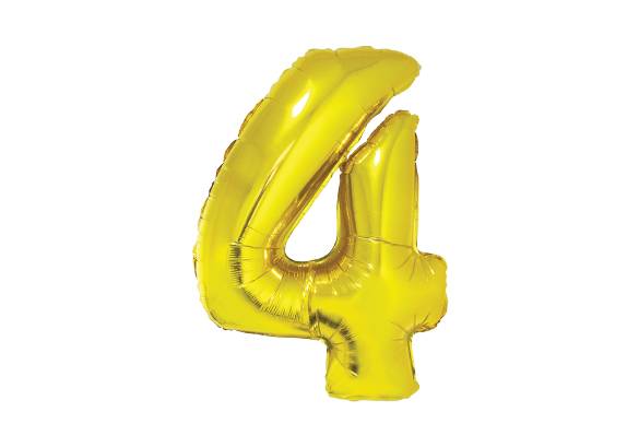 NUMERO 4 DORADO DE 32 PULGADAS