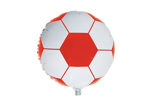 PELOTA FUTBOL BLANCA Y ROJA - 18 PULGADAS