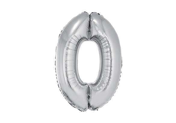 NUMERO 0 PLATEADO DE 32 PULGADAS