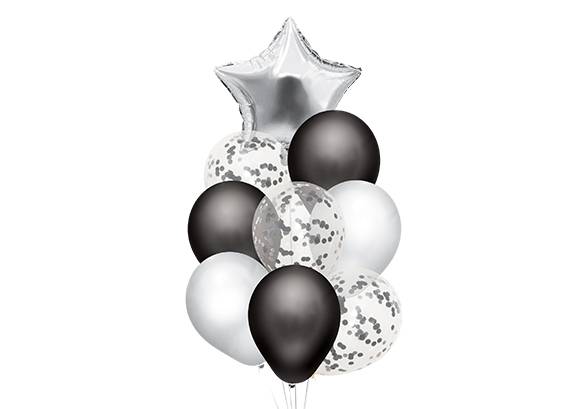 SET 9 GLOBOS PREMIUM PLATA