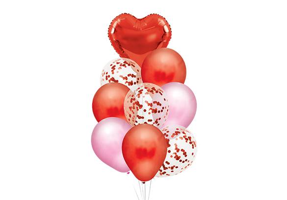 SET 9 GLOBOS PREMIUM ROJO