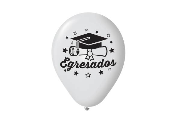 12 PULGADAS ESTANDAR COLOR BLANCO - EGRESADOS