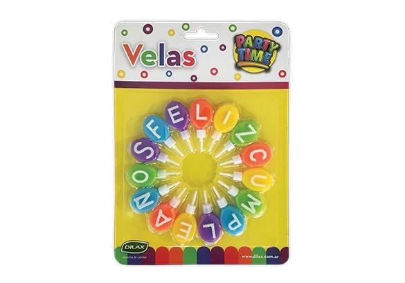 VELAS FORMAS GLOBOS MULTICOLOR - FELIZ CUMPLEAÑOS