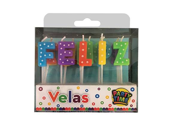 FRASE 11 VELAS MULTICOLOR FELIZ CUMPLE