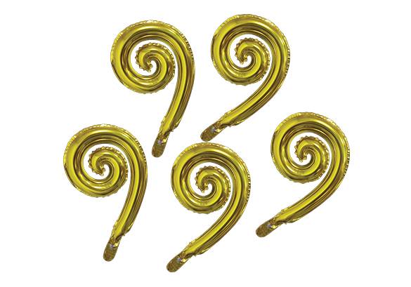 SET 5 ESPIRALES DORADOS - 16 PULGADAS