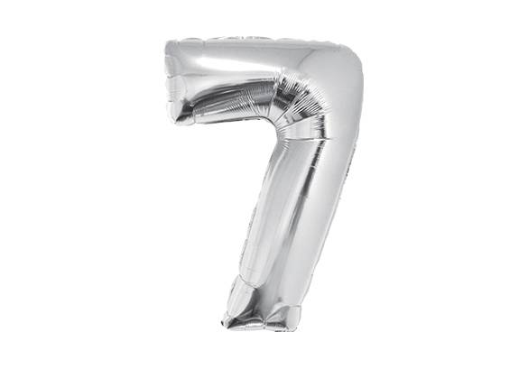 NUMERO 7 PLATEADO DE 32 PULGADAS