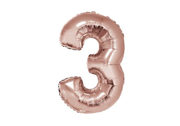 NUMERO 3 ROSA GOLD DE 32 PULGADAS