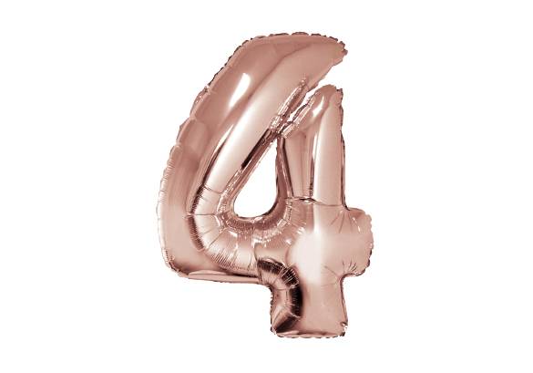 NUMERO 4 ROSA GOLD DE 32 PULGADAS