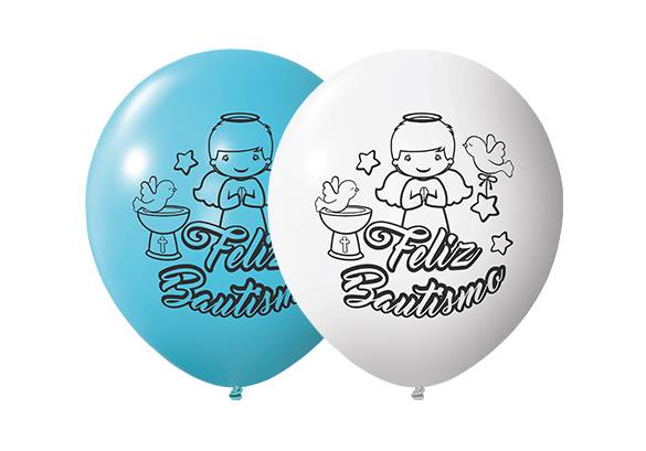 12 PULGADAS ESTANDAR BLANCO/CELESTE - BAUTISMO