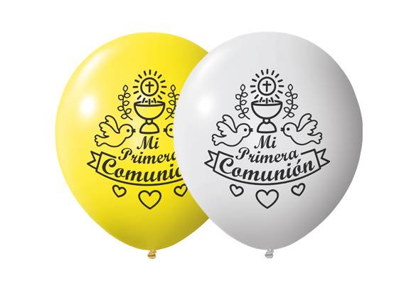 12 PULGADAS PERLADO BLANCO/AMARILLO - COMUNION