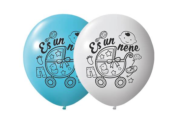 12 PULGADAS ESTANDAR BLANCO/CELESTE - ES UN NENE