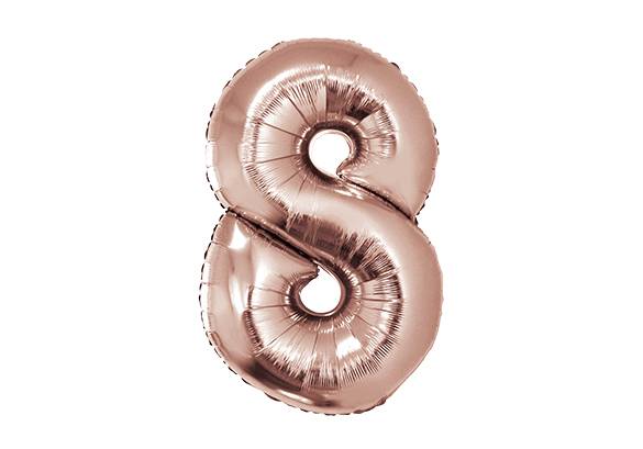 NUMERO 8 ROSA GOLD DE 32 PULGADAS