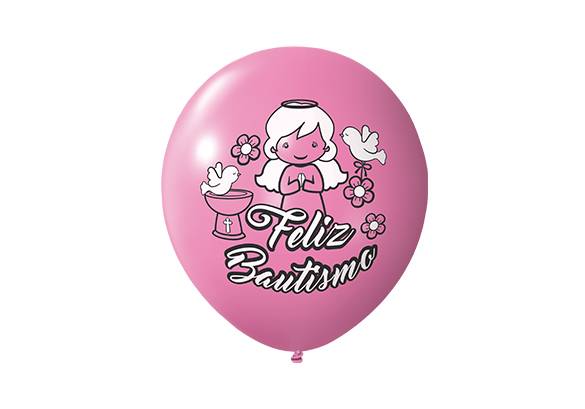 12 PULGADAS PERLADO ROSA - BAUTISMO