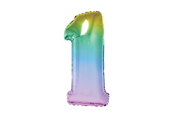 NUMERO 1 RAINBOW PASTEL DE 32 PULGADAS