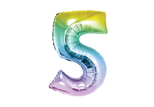 NUMERO 5 RAINBOW PASTEL DE 32 PULGADAS