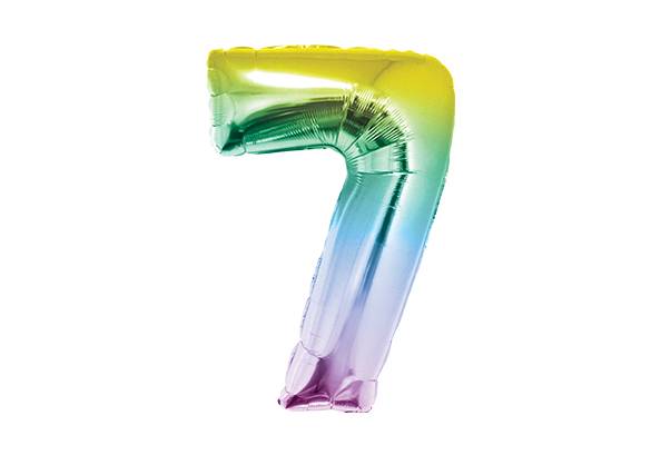 NUMERO 7 RAINBOW PASTEL DE 32 PULGADAS