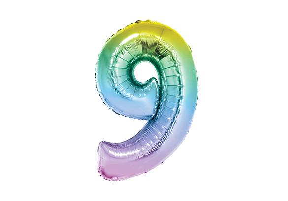 NUMERO 9 RAINBOW PASTEL DE 32 PULGADAS