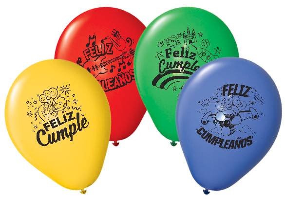 12 PULGADAS ESTANDAR FELIZ CUMPLE SURTIDO