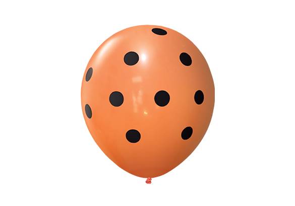 12 PULGADAS PERLADO NARANJA LUNARES NEGROS